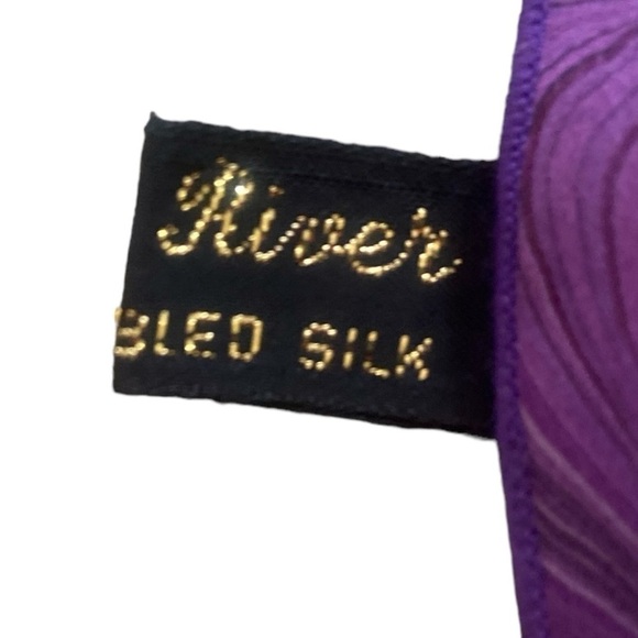 Nwot Chena River hand marbleized silk purple & berry rectangular - Picture 8 of 8